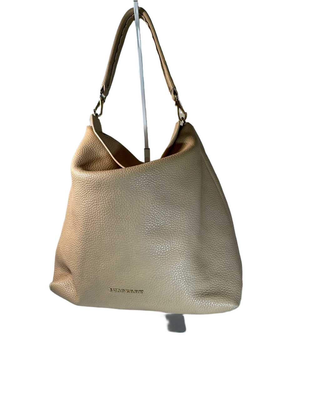 Burberry Medium Cale neutral Leather Hobo Bag